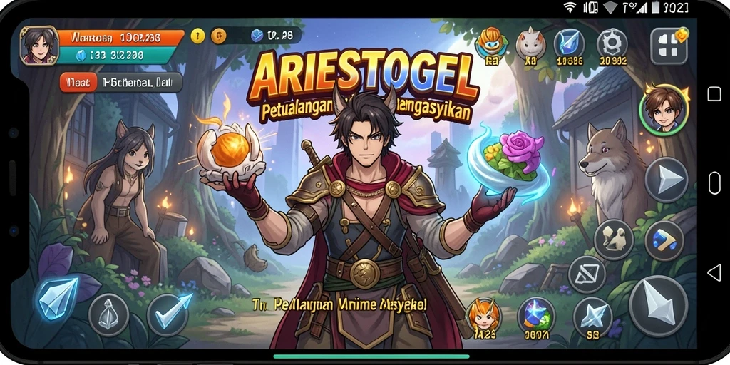 Tampilan gameplay ARIESTOGEL yang sangat mengesankan dan menarik.