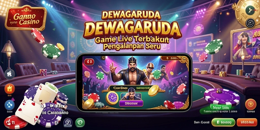 Screenshot DEWAGARUDA menunjukkan gameplay Live Casino yang mendebarkan.