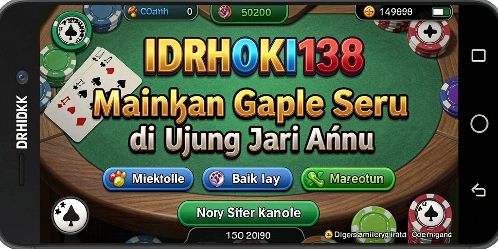 Gameplay Gaple seru dalam aplikasi IDRHOKI138.