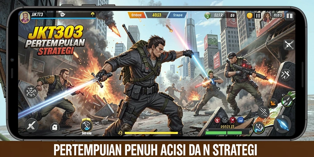 Screenshot permainan JKT303 yang menunjukkan aksi pertarungan mendebarkan.