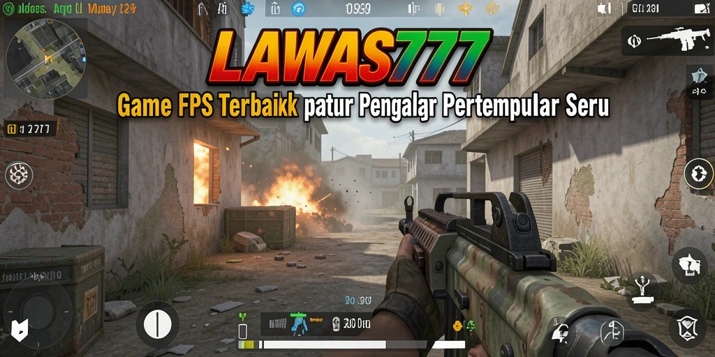 Screenshot utama LAWAS777 menampilkan aksi intens dalam pertempuran FPS.