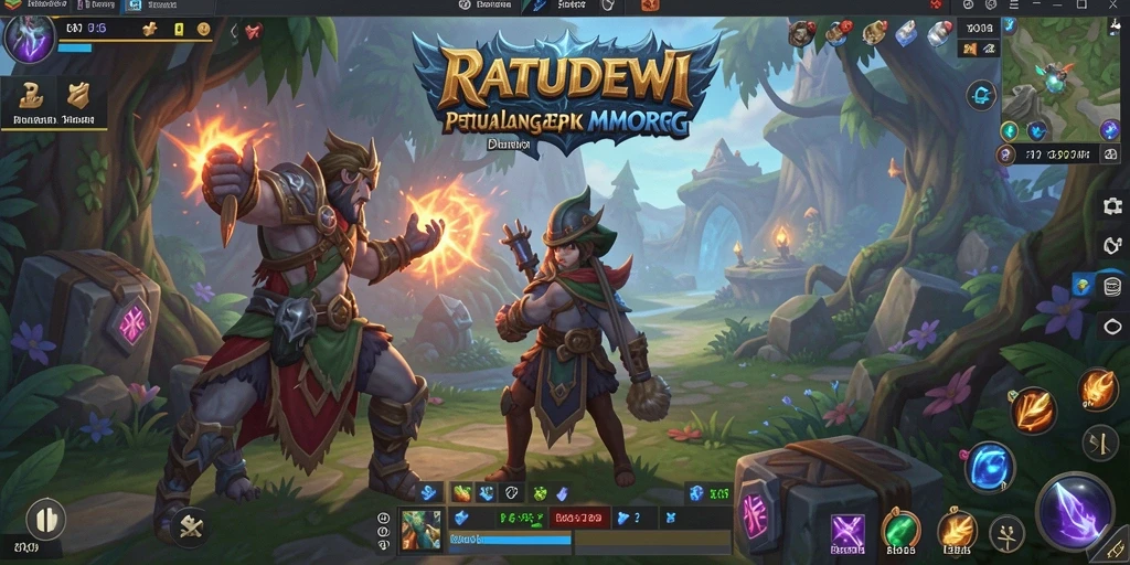 Screenshot gameplay <strong>RATUDEWI</strong> menampilkan dunia fantasi yang kaya dengan karakter dan monster.