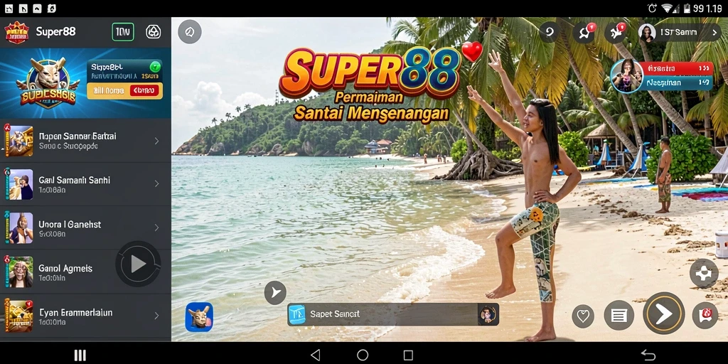 Tampilan gameplay <strong>SUPER88</strong> yang penuh warna dan interaktif.