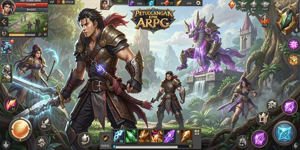 Screenshot gameplay menunjukkan pertarungan epik di dunia V07.